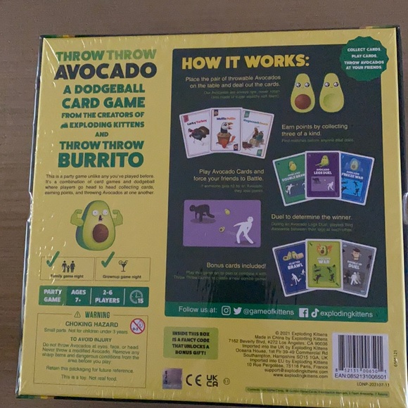 Throw throw avacado card game - Picture 2 of 2